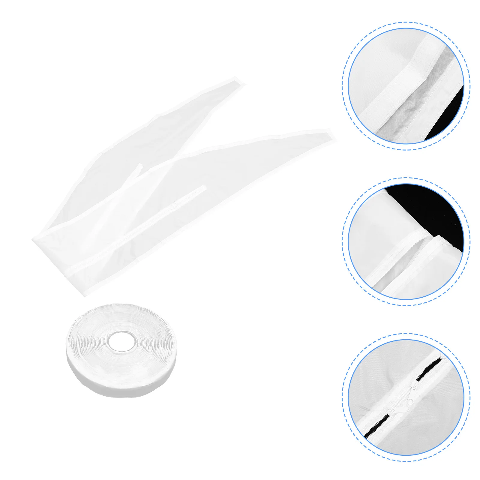 

Air Conditioning Seal Cloth Heavy Duty Windshield for Sliding Windows Flexible Hose Passage Integrated Zipper Design Health Safe