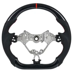 Carbon Fiber Steering Wheel For Toyota GR86 For Subaru BRZ 2017-2024 Perforated Leather Car Steering Wheel Car Accessories