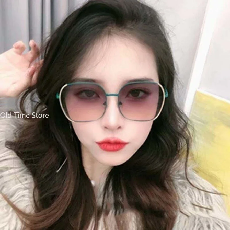 New square oval sunglasses, fashionable sunglasses for men and women, UV resistant polarized glasses, round face sunshades