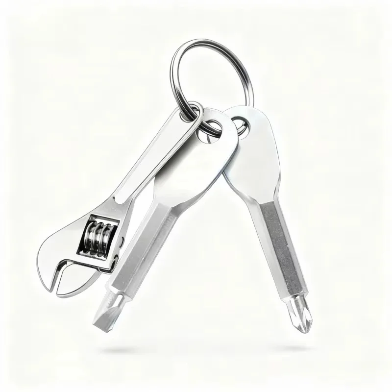 Mini Portable Screwdriver Set Multifunctional Mini Wrench Keychain With Adjustable Wrench For Bicycle and Motorcycle Repair Tool