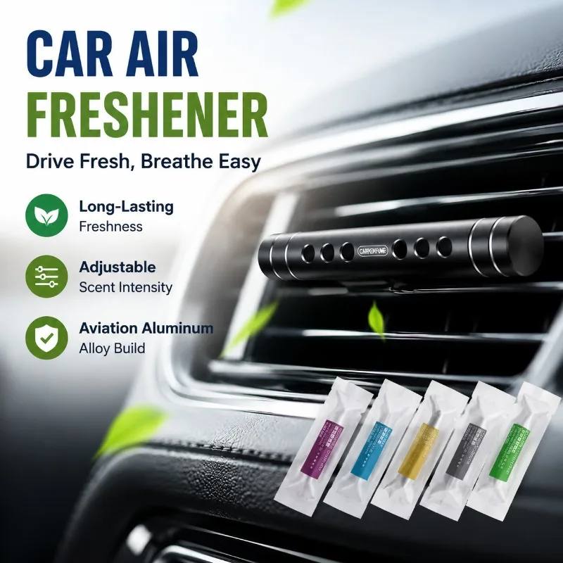 Car Air Vent Perfume, Car Air Freshener Aroma Diffuser, Aviation Aluminum Alloy Freshner for Car Vent, Adjustable Scent