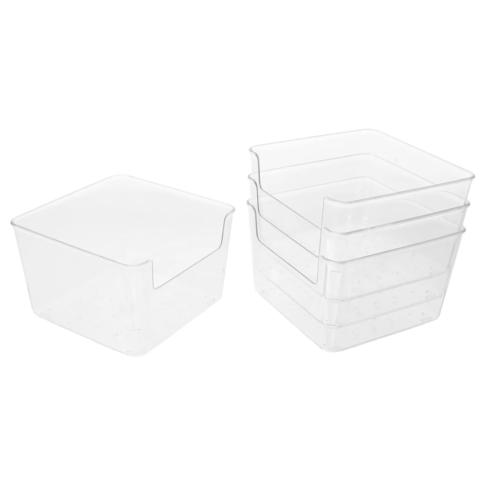 

4Pcs Clear Plastic Hamster Sand Bath Box Transparent Small Pet Toilet Tray Square Digging Container for Mice Gerbils