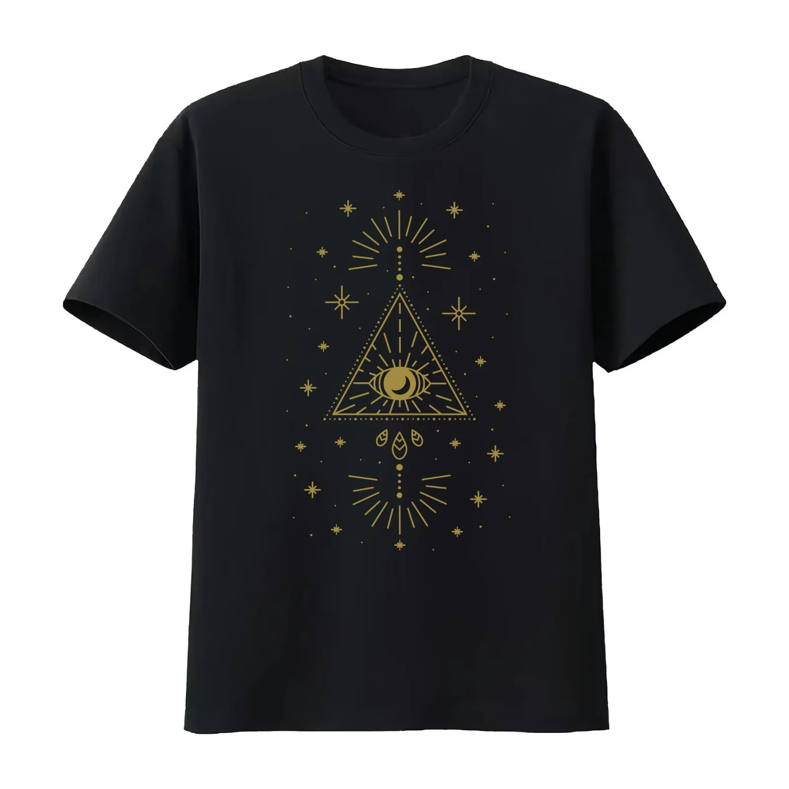 Esoteric Pyramid Eye T-Shirt Summer Casual Cotton Tee Oversized Streetwear Tops Vintage Graphic Print Loose Fit Short Sleeve