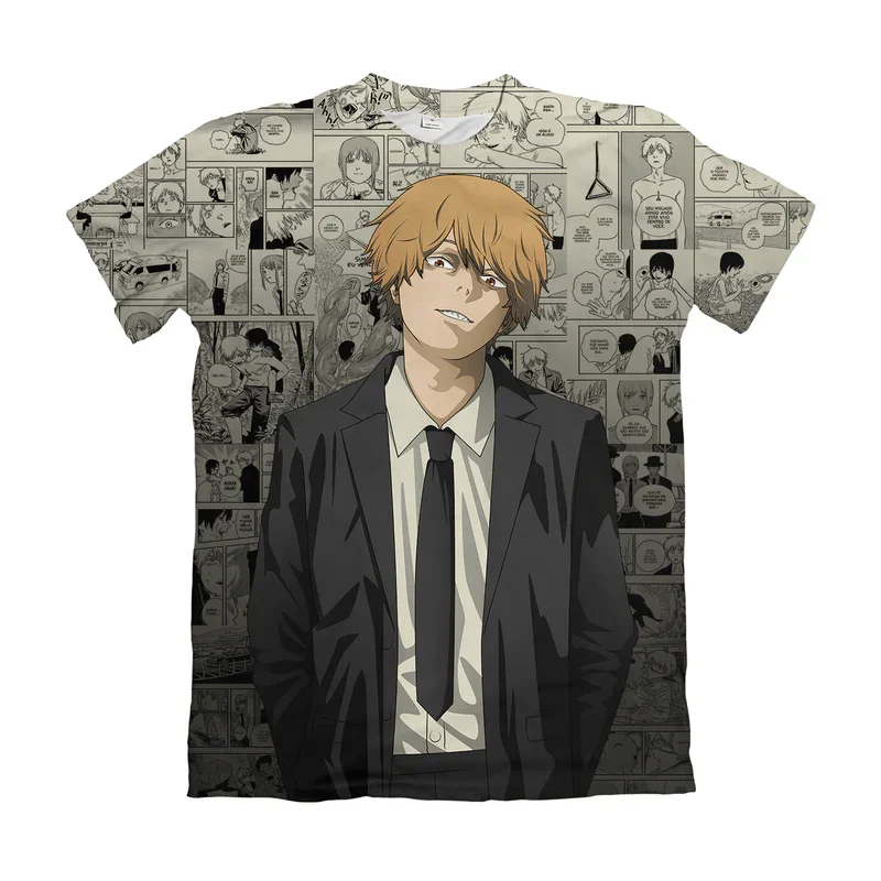 Chainsaw Man All-character 3D Print T-shirt, From Makima To Aki Hayakawa, Wear Dark Romance on Your Body, Shorts Friends