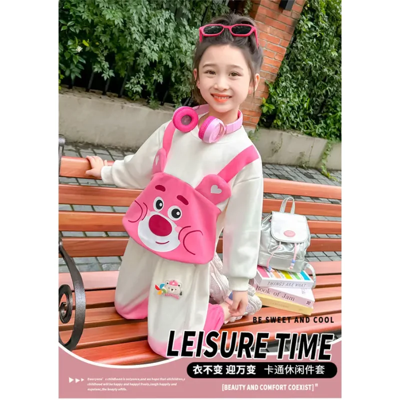 Spring Autumn Kawaii Kuromi Anime Long Sleeve Shirt Pants Clothes Cute Cartoon Baby Hooded Trousers Two Piece Set Gifts for Kids