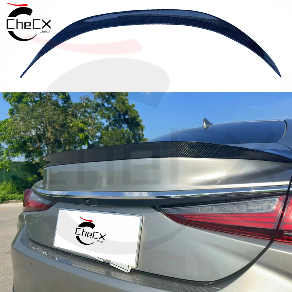 

For Lexus 2018-2024 ES200 250 300 HighQuality Fiberglass Material AR Style Rear Spoiler Bright Black Trunk Lid Spoiler Tail Wing