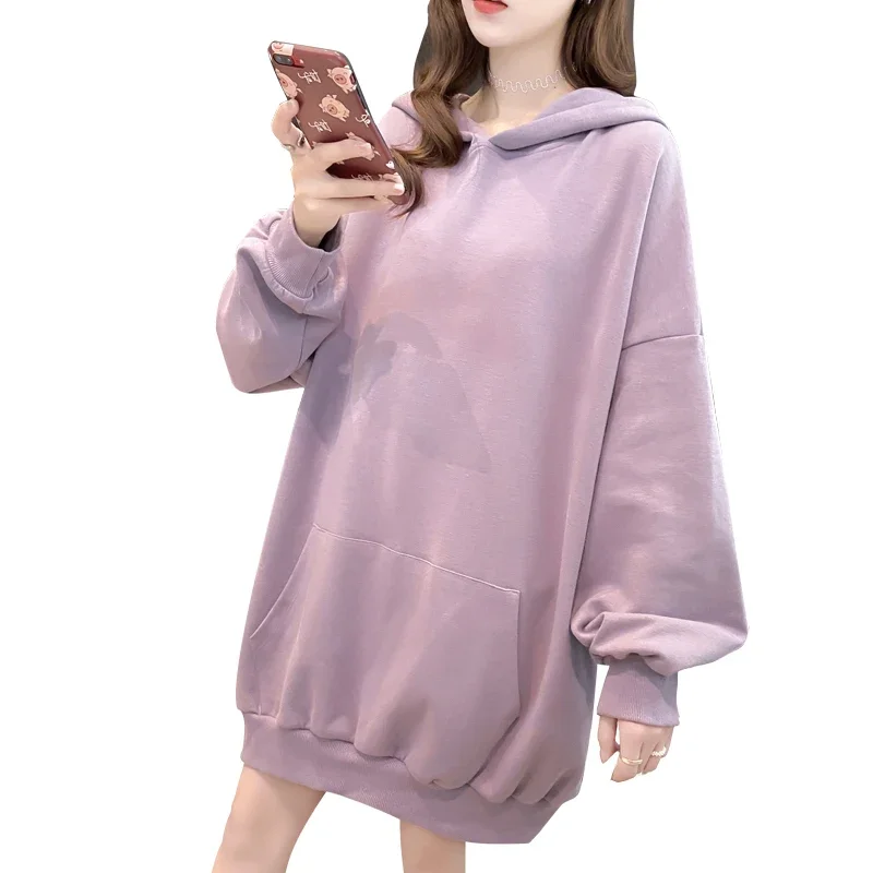 2022 Autumn Sweet Women Hoodies Fashion Cute Rabbit Ears Hooded Pullovers Lantern Sleeve Loose Baggy Female Tops Plus Size