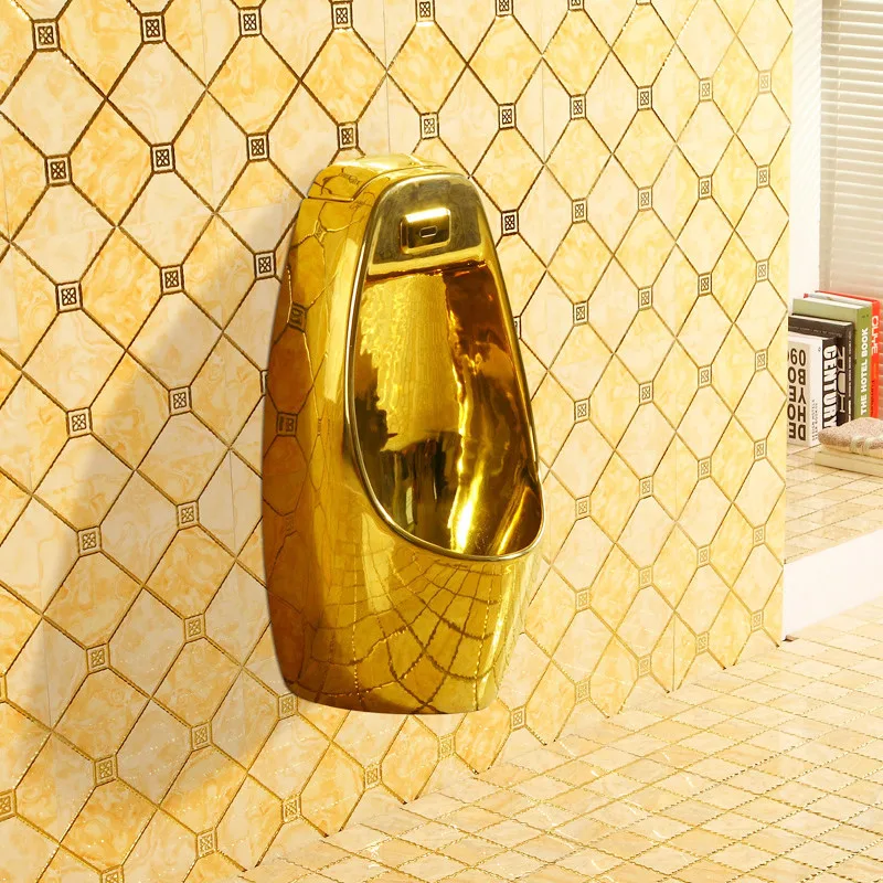 Golden urinal induction wall-mounted wall row men's urinal household local tyrant urinal floor type