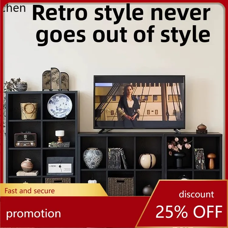 

HXL Solid Wood Core Grid Cabinet Free Combination Bookshelf Floor Storage Rack