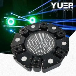 6 Eyes Full RGB Laser + LED beam 325 circle-controlled Strobes Effect Lighting Infinite Rotation DMX512 for DJ Disco Stage light