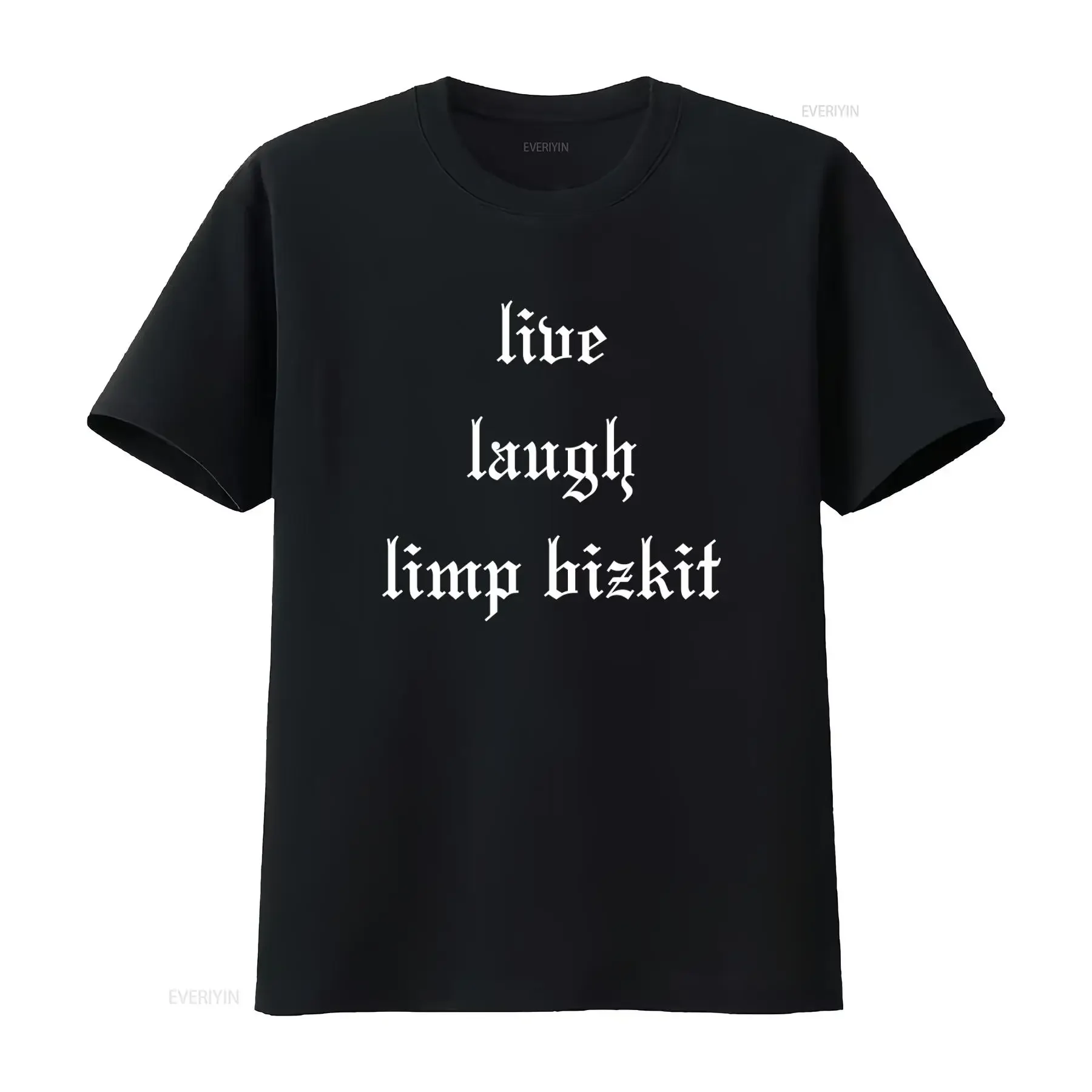 Camiseta Live Laugh Limp Bizkit, Estilo Nu Metal, con el Eslogan de Fred Durst, Vintage, Lavada, para Uso Diario, Transpirable, Moda Urbana