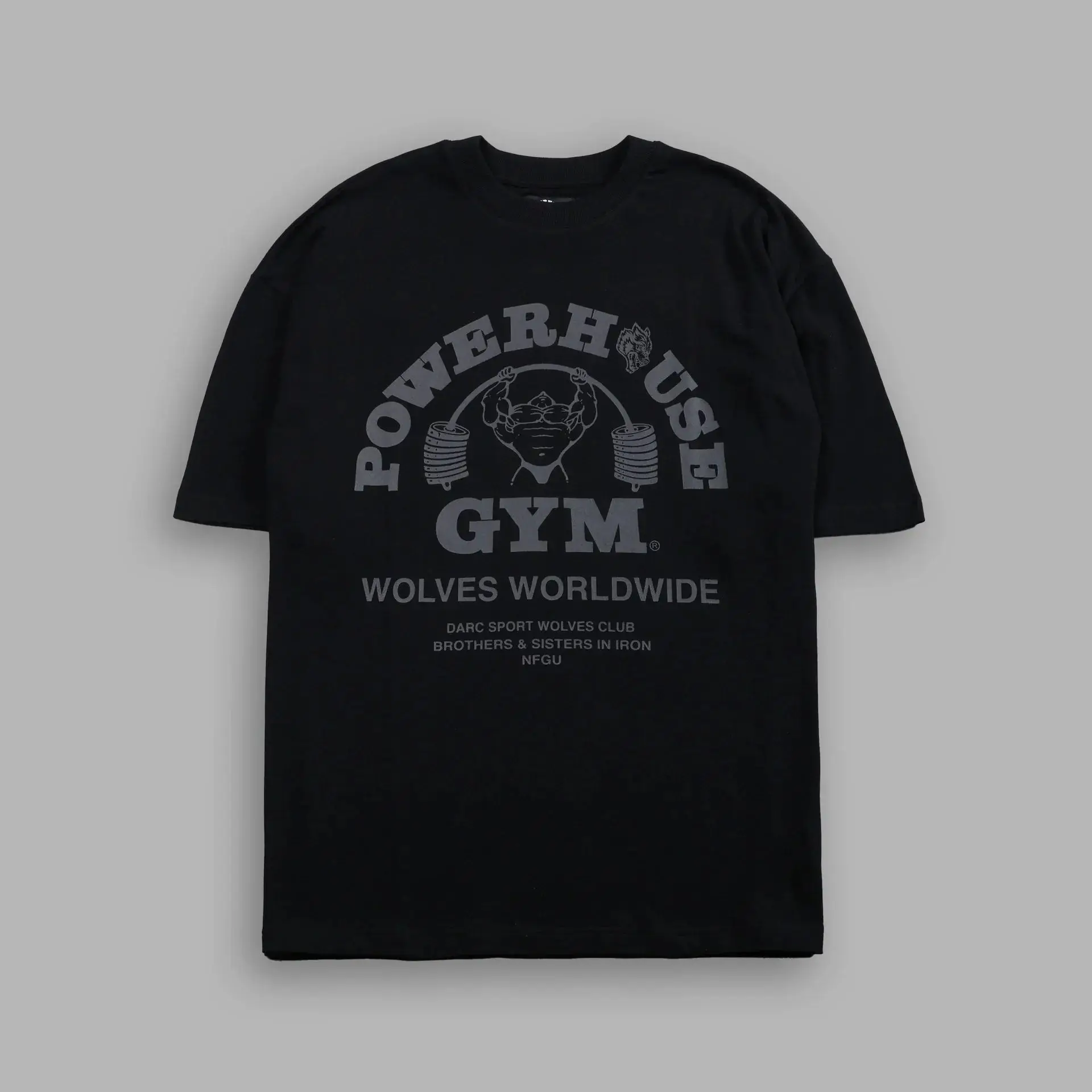 WOLVES CLUB Co-branded GYM Hip Hop Streetwear Men T-shirts Print Fitness T Shirt Cotton Workout Tees O-Neck Short Sleeve Tops