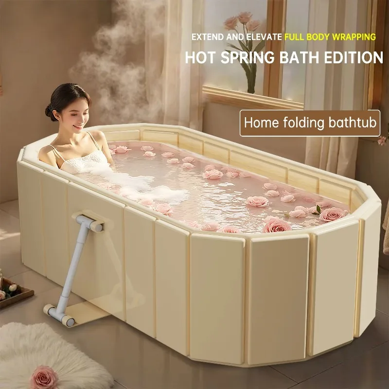 Rectangle Promotes Body Circulation System Folding Bathtub Portable Bathroom Adult Folding Bathtub Thickened Material