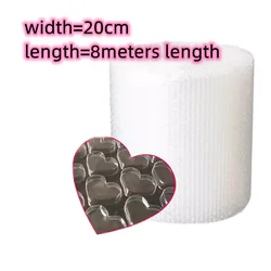 20cmx8meters/roll Bubble Film for Bubble Wrap Clear Love Heart Packing Mailer Transparent Shockproof Shipping Supplies Wholesale