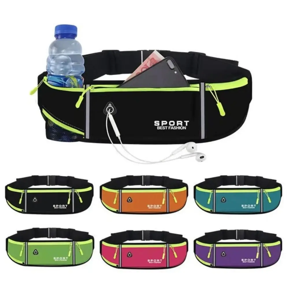 Waterproof Running Waist Bag Lightweight Adjustable Marathon Jogging Bag Reflective Strip Portable Sports Fanny Pack Gym