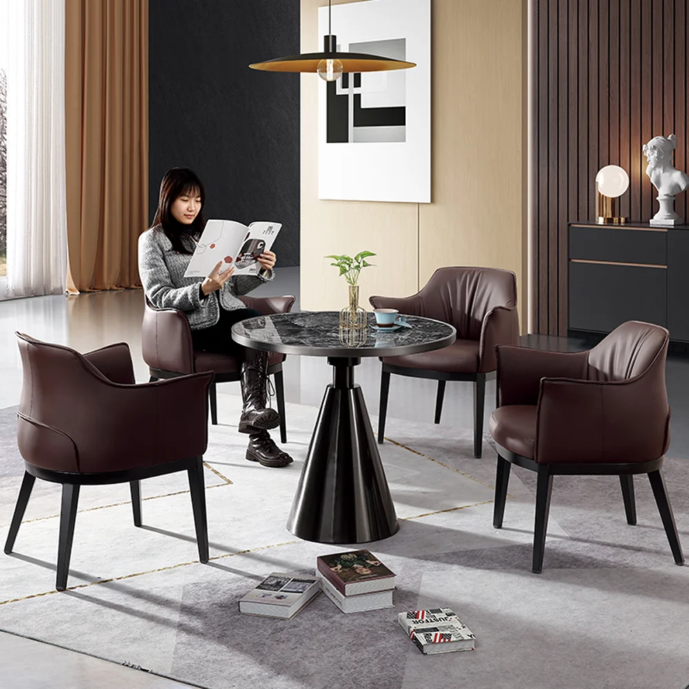Modern Design Table Chair Set For Restaurant Coffee Shop Sweet Shop Shopping Mall Featuring One Table Four Comfortable Chairs