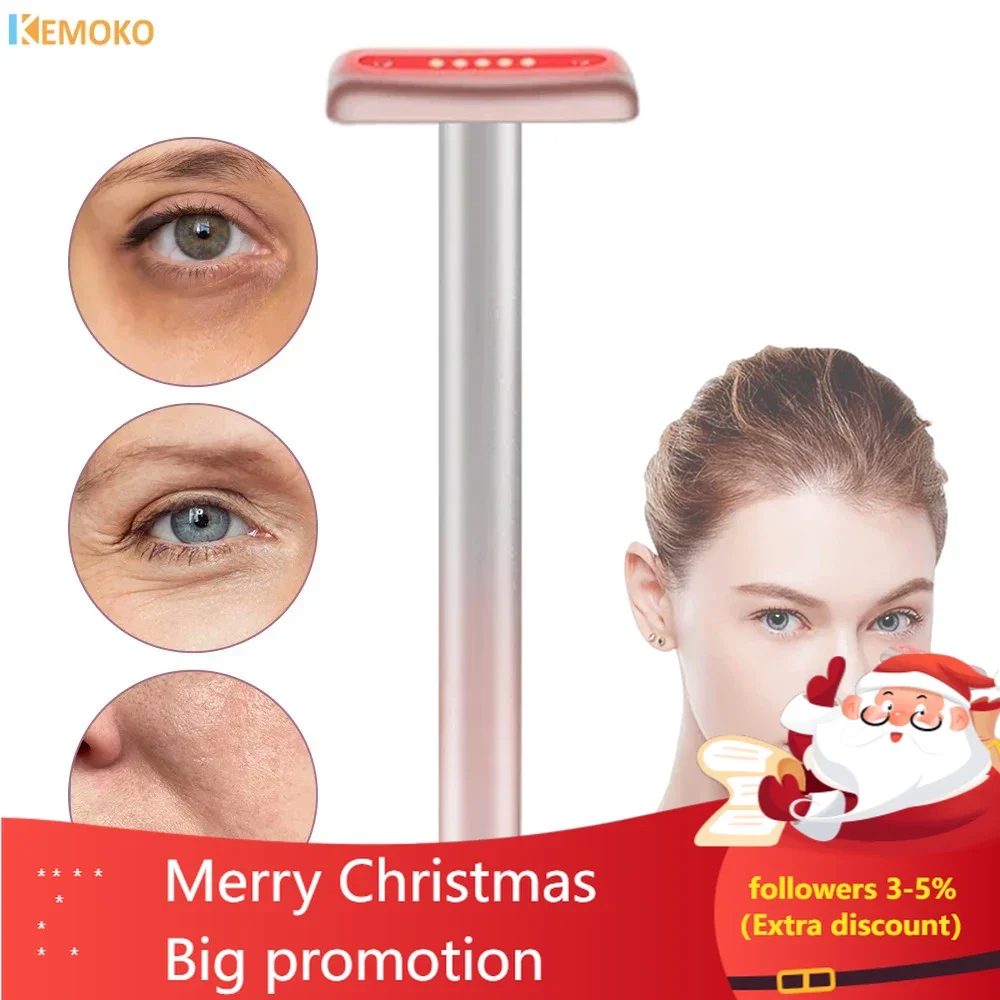 Ohio eur oculaire à micro-courant LED EMS, vibration chauffante, masseur pour le cou et les yeux, rouge, anti-âge, déformable, appareil de beauté qualifiée ale