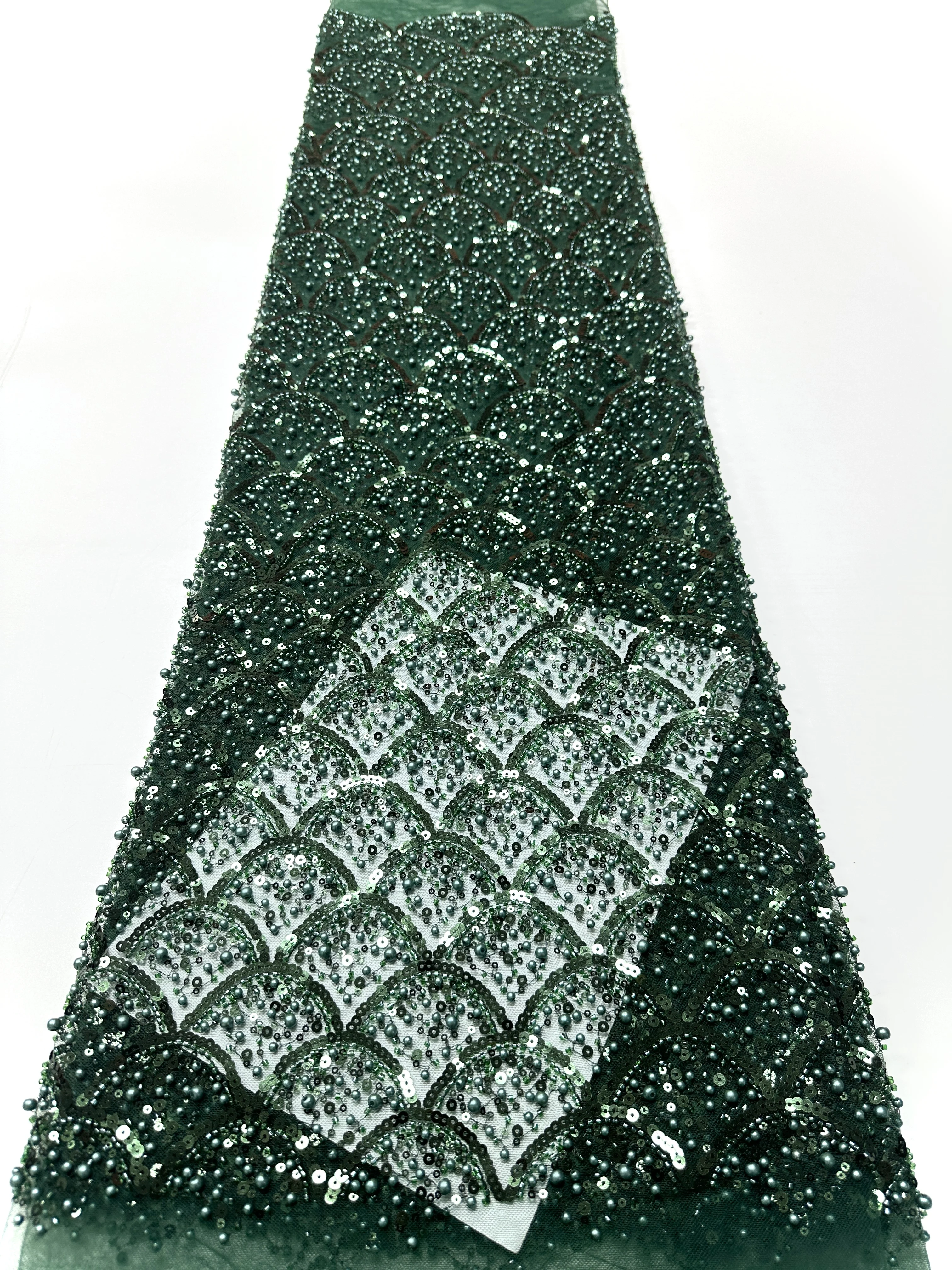 Afrykańska luksusowa tkanina koronkowa z cekinami i koralikami 2025 wysokiej jakości dla pana młodego, nigeryjska suknia ślubna, haftowana francuska tiulowa tkanina do szycia, 5 jardów