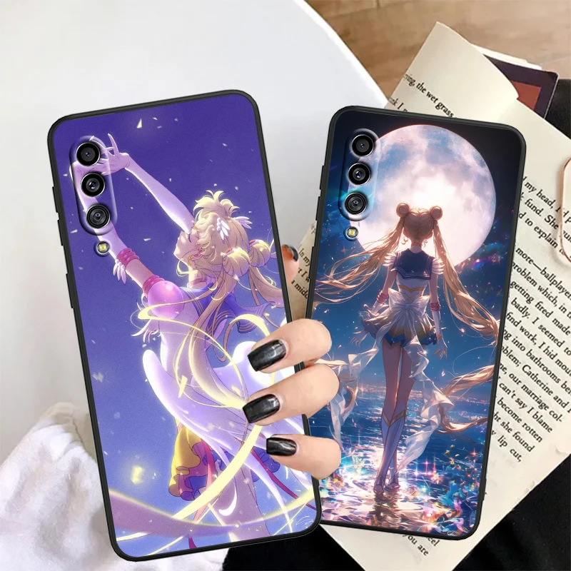 Sailor Moon Fashion Cute For Samsung A53 A52 A33 A32 A51 A71 A21S A13 A73 A50 A22 A23 A03 A72 A54 A12 5G Black TPU Phone Case