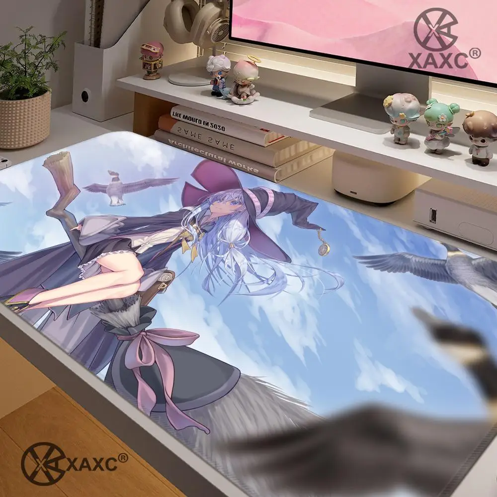 Wandering Witch The Journey Of Elaina Anime XAXC Mouse Pad Large Keyboard Mouse Desk Pad Non-Slip Rubber Gaming Mouse Pad