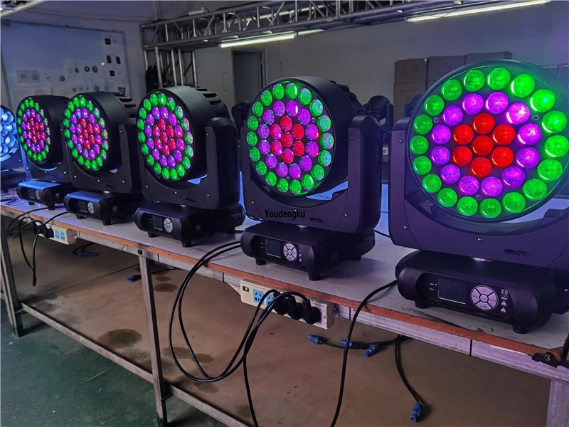 2szt Disco DJ Concert Theater Club dj ring control 37x15w rgbw 4w1 wash zoom led moving head light