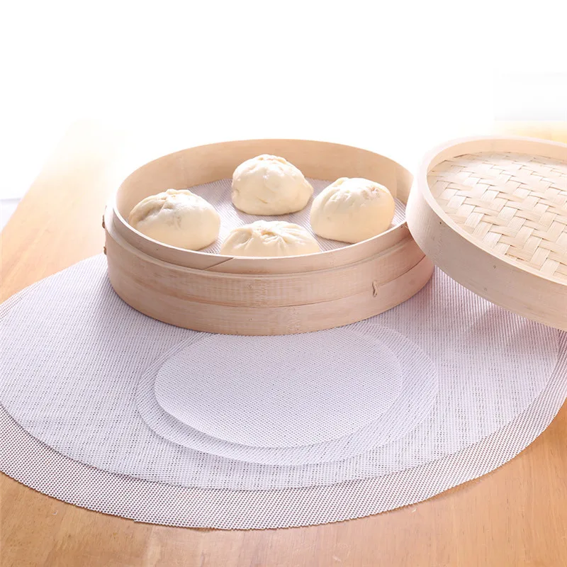 

1Pc Food Grade Round Reusable Silicone Heat-Resistant Non Stick Coarse Grain Dumpling Steamer Mat Cooking Accessories