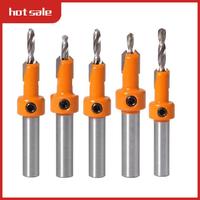 5Pcs Wood Hole Drill Bit,8MM Shank Countersink Drill Bit Router Bit,Wood Working Counter Sink Drill Bit Set Screw Cutter