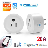 Tuya Wifi Smart Socket US Plug 10A 20A No Power Monitor Remote Control Voice Control Timing SmartLife APP Works with Google Home