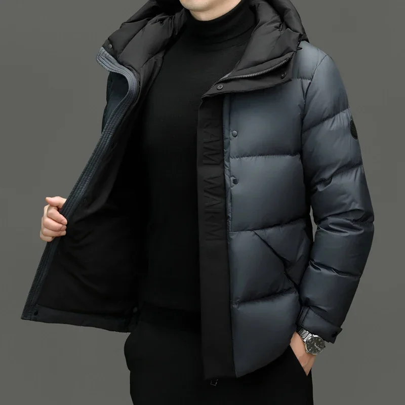 COZOK Men\'s Down Jacket Short Hooded s Designer Clothes Duck Padding Casual 2025 Winter for Male Coat