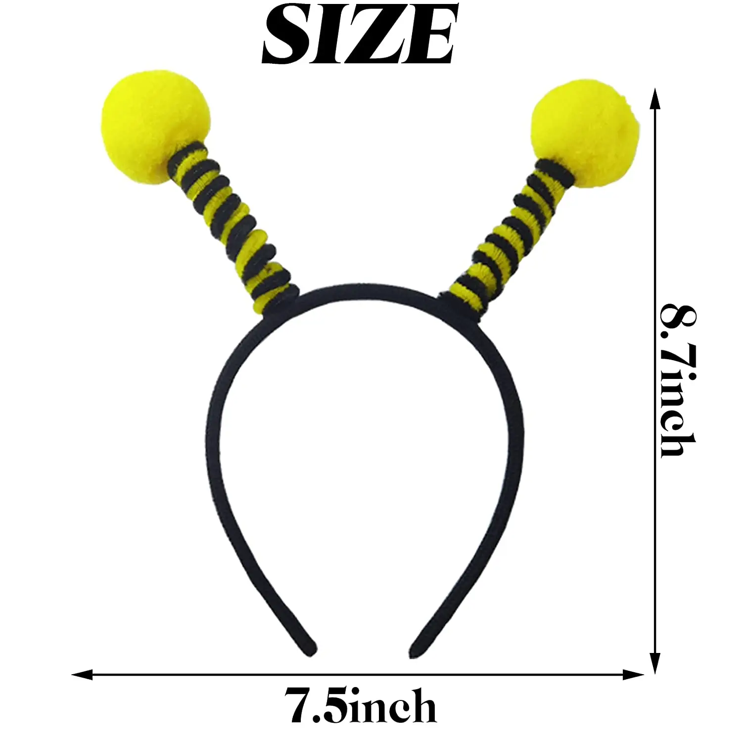 12PCS Bee Tentacle Headbands  Hair Bands  Hoop for Women Girls  Christmas Party Supplies Yellow and Black Halloween