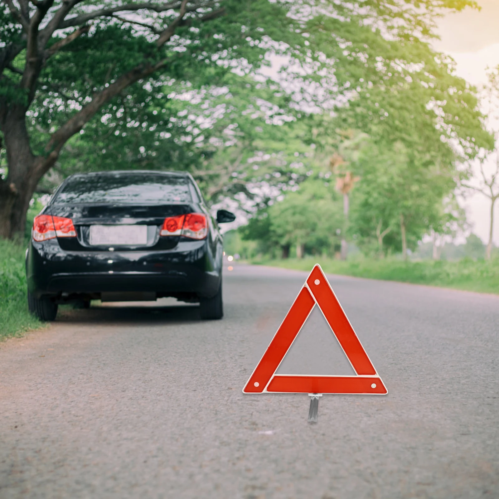 

2Pcs Triangle Warning Sign Car Safety Kit Reflective Road Foldable Plastic Anti Wind Vehicle Maintenance