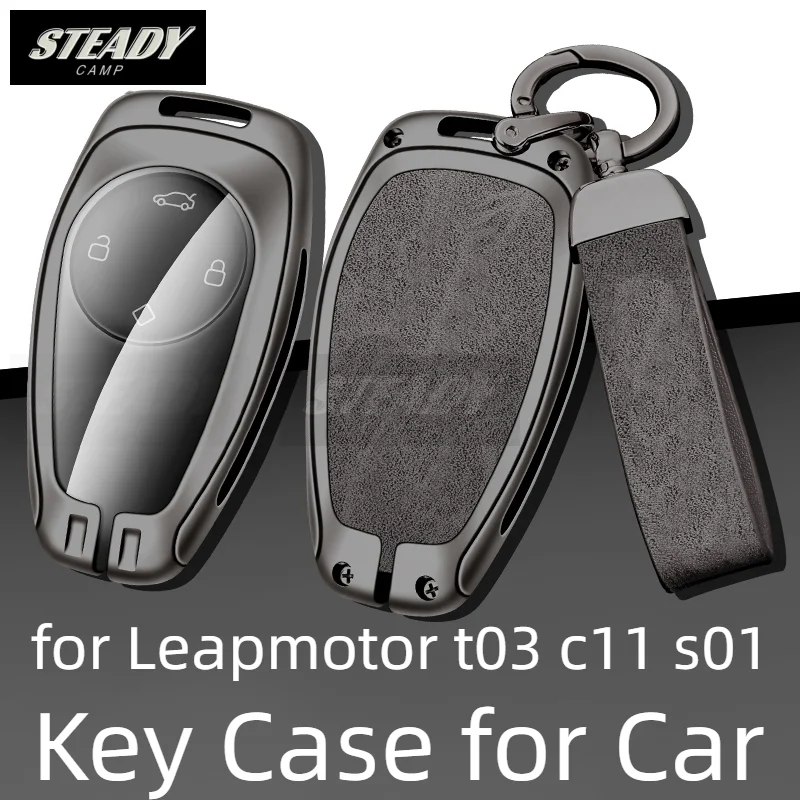 

Zinc Alloy Car Key Case Full Cover for Leapmotor t03 c11 s01 Metal Protector Shell Keychain Keyless Bag Auto Accessories