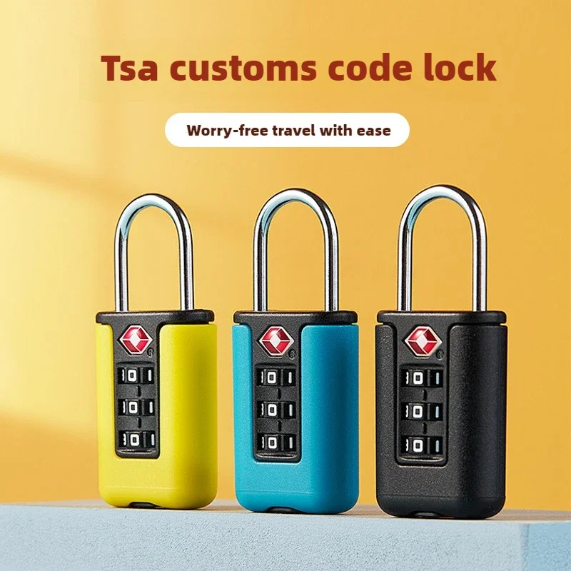 Customs Code Lock for Luggage Travel Password Changeable Black Lock Contrast Design Padlock 3 Digit Combination Lock