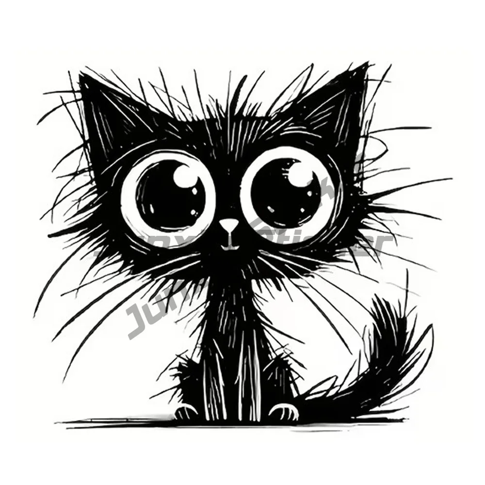 Adorable Black Cat Switch Sticker, Self-Adhesive Vinyl Decal, Used for Car Windows, Bumper, Laptops, Windows, Glass, Walls