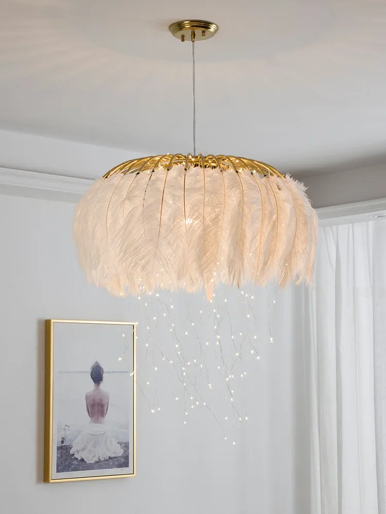 Moderne Firefly Veer Kroonluchter Nordic Light Luxe Warme Romantische Prinses Woonkamer Trouwzaal Slaapkamer Lamp