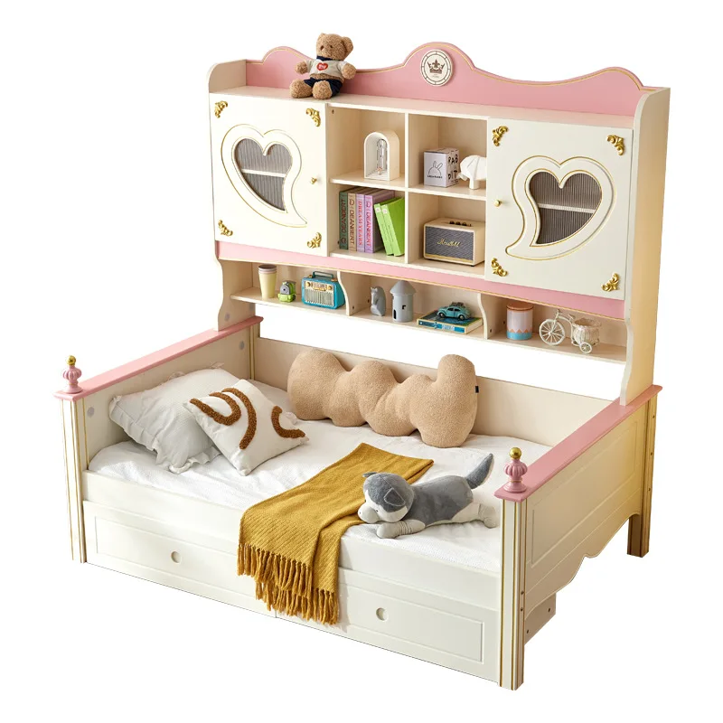 Noble children's bed combination wardrobe bed integrated small apartment tatami does not disturb each other space saving girl pr