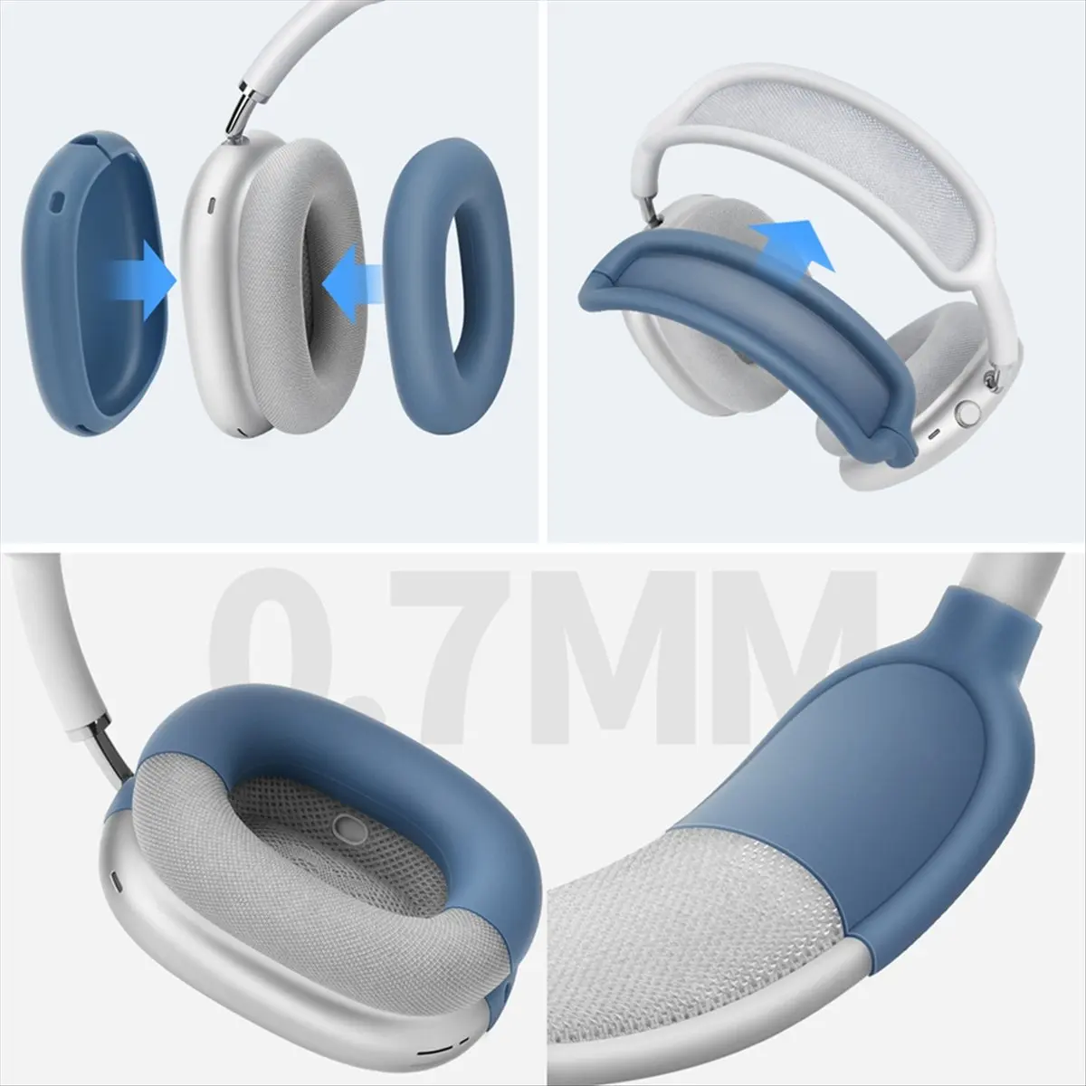 A72Z Smart Case for Max Headphones, Silicone Crossbeam Cover,Ear Cups Cover ,Headband Cover Anti Scratch Accessory