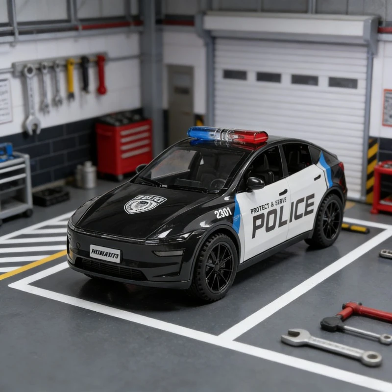 

Имитационная модель автомобиля из сплава, масштаб 1:32, модель Y, специальная полицейская машина, детская развивающая игрушка-головоломка, подарок для детского сада