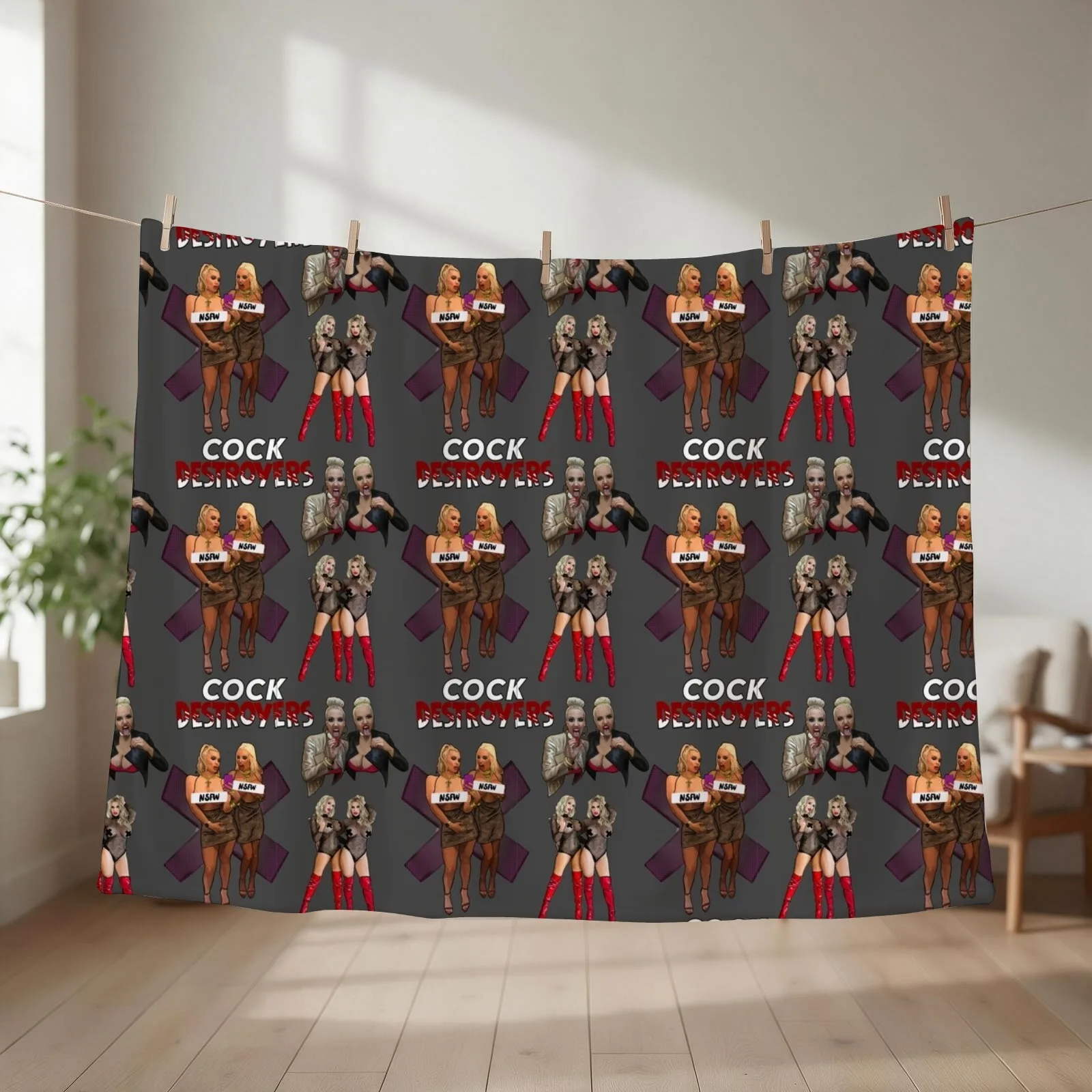 Cock Destroyers Pattern Pack Throw Blanket warm winter Large Beautifuls Hairys Blankets