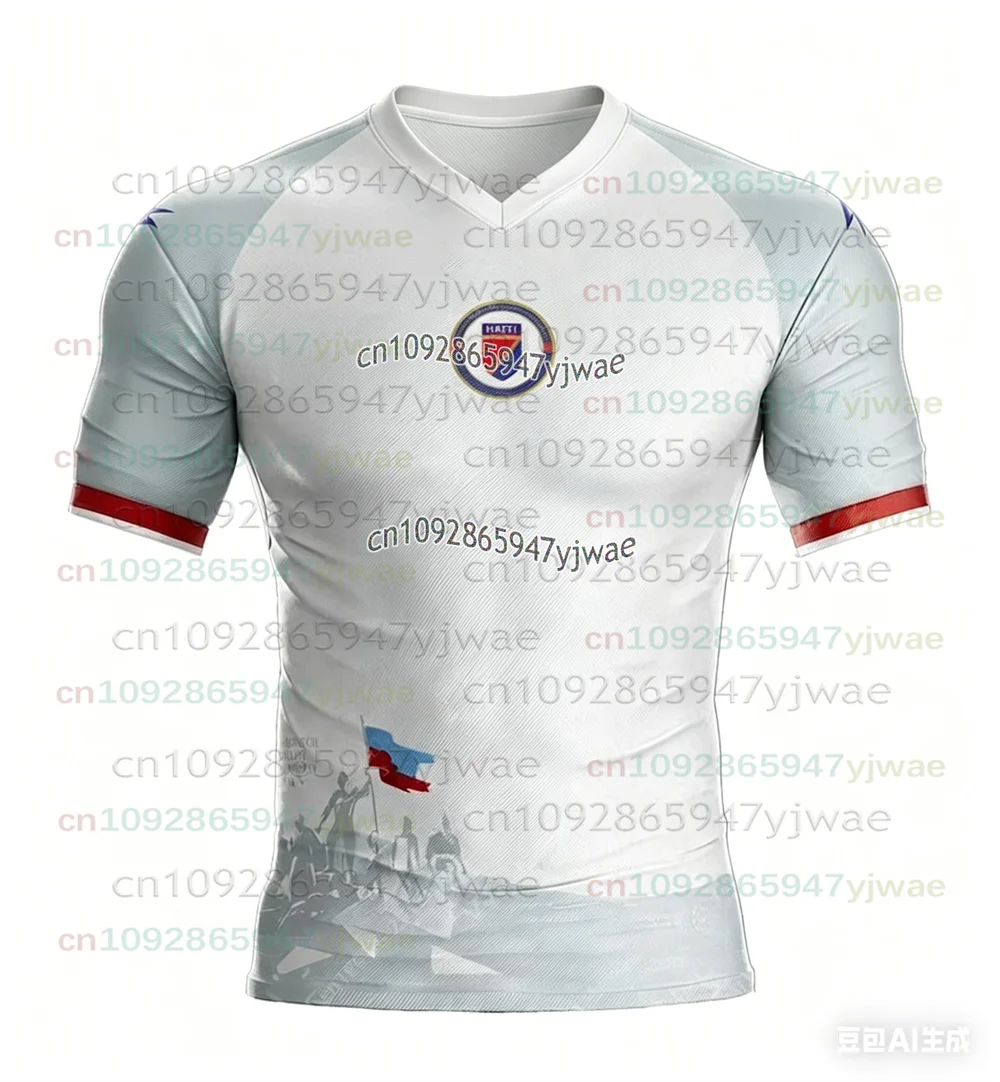 2026 Haiti Soccer Jersey Short Sleeve Sport T-Shirt Gym Training Workout Athletic Fitness Running Top Men's Quick Dry Sportswear