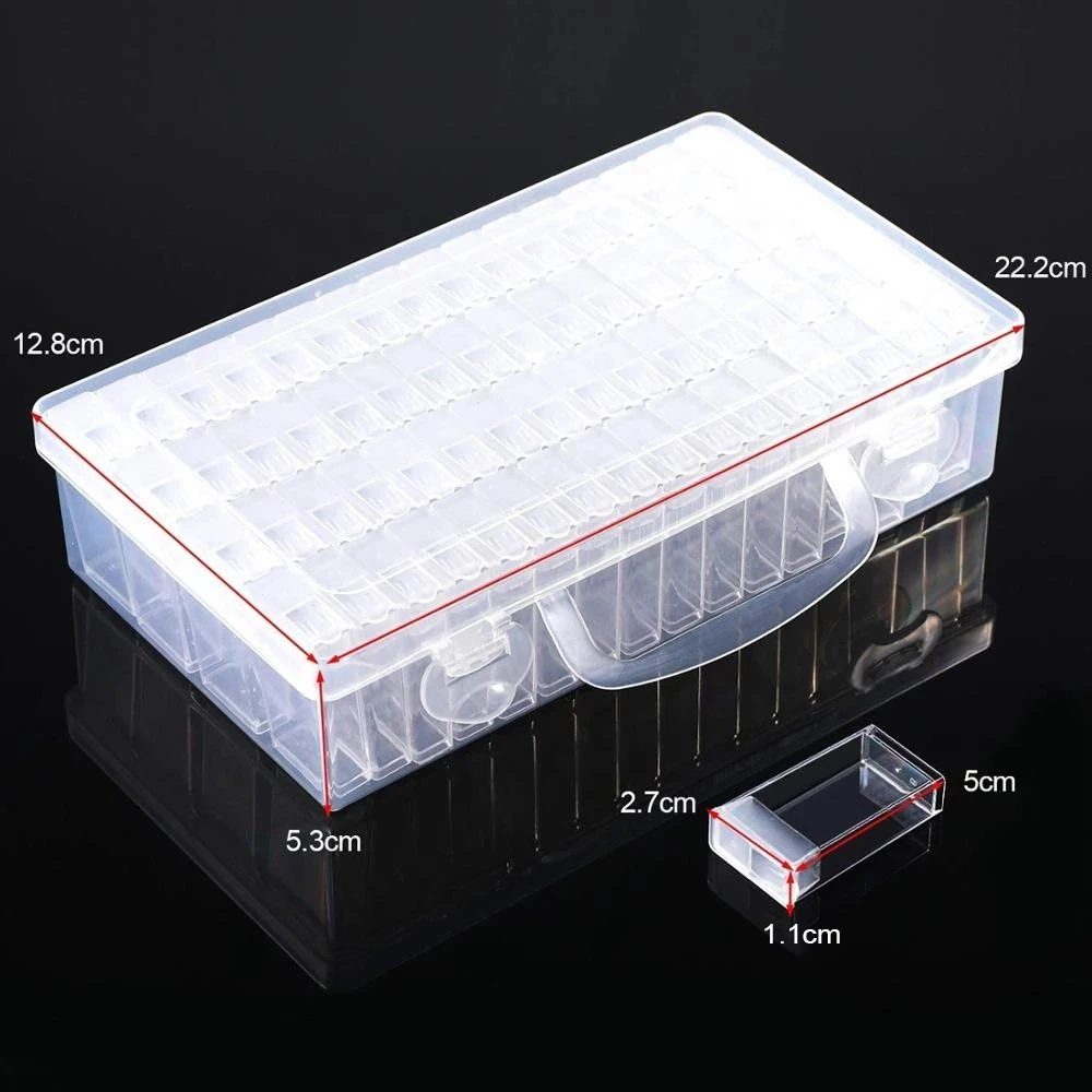 64 grids Slot Diamond Painting Accessories Storage Box Tool Bead Container Diamond Embroidery Plastic Removable Storage Box
