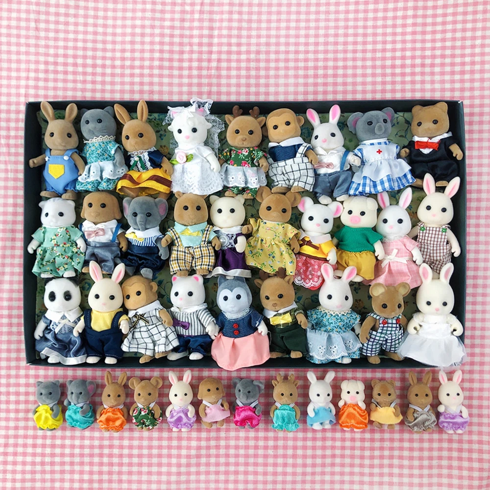 Figurines de maison de lapin de Pâques 1:12, simulation de famille forestière, renne KrasnoAnimal, courses, meubles miniatures, accessoires de cuisine, cadeau