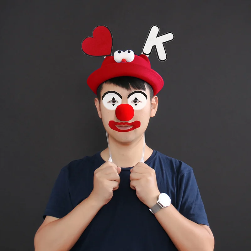 

Забавная шляпа клоуна, волшебный реквизит, подушка безопасности, магнит, мягкая шляпа, управляемая шляпа с ручками, иллюзии, трюки, ментализм, фокусы, сцена