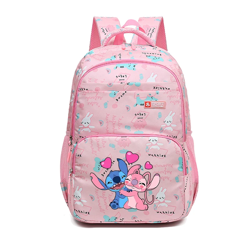 Disney Stitch Girls Cartoon Backpack Anime Cartoon Large Capacity Shoulder Bags Kids Fashion Bookbag Back To School Gifts New