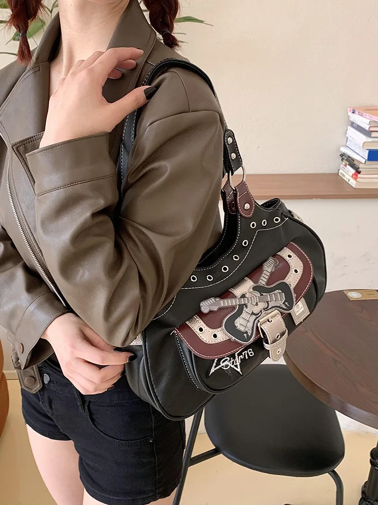 Sacs à bandoulière avec حروف étoiles كول، Punk Y2k، أكياس القوطية Harajuku، أربعة أربعة خارج استهتيك ديكونتراكت، أكياس noirs #3