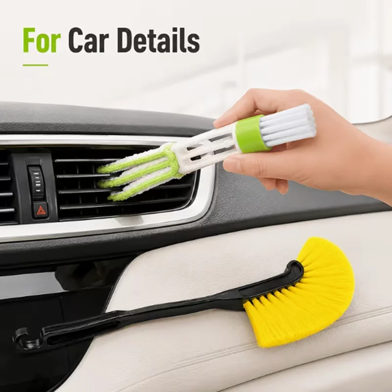 2pcs Multi-purpose dusting brush, suitable for cleaning fans, air conditioners, blinds and window frames, bathrooms and cars