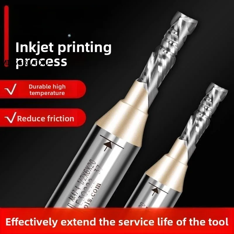 Splitting spiral knife TCT special double sticker panel carving knife composite double spiral knife woodworking cutting machine