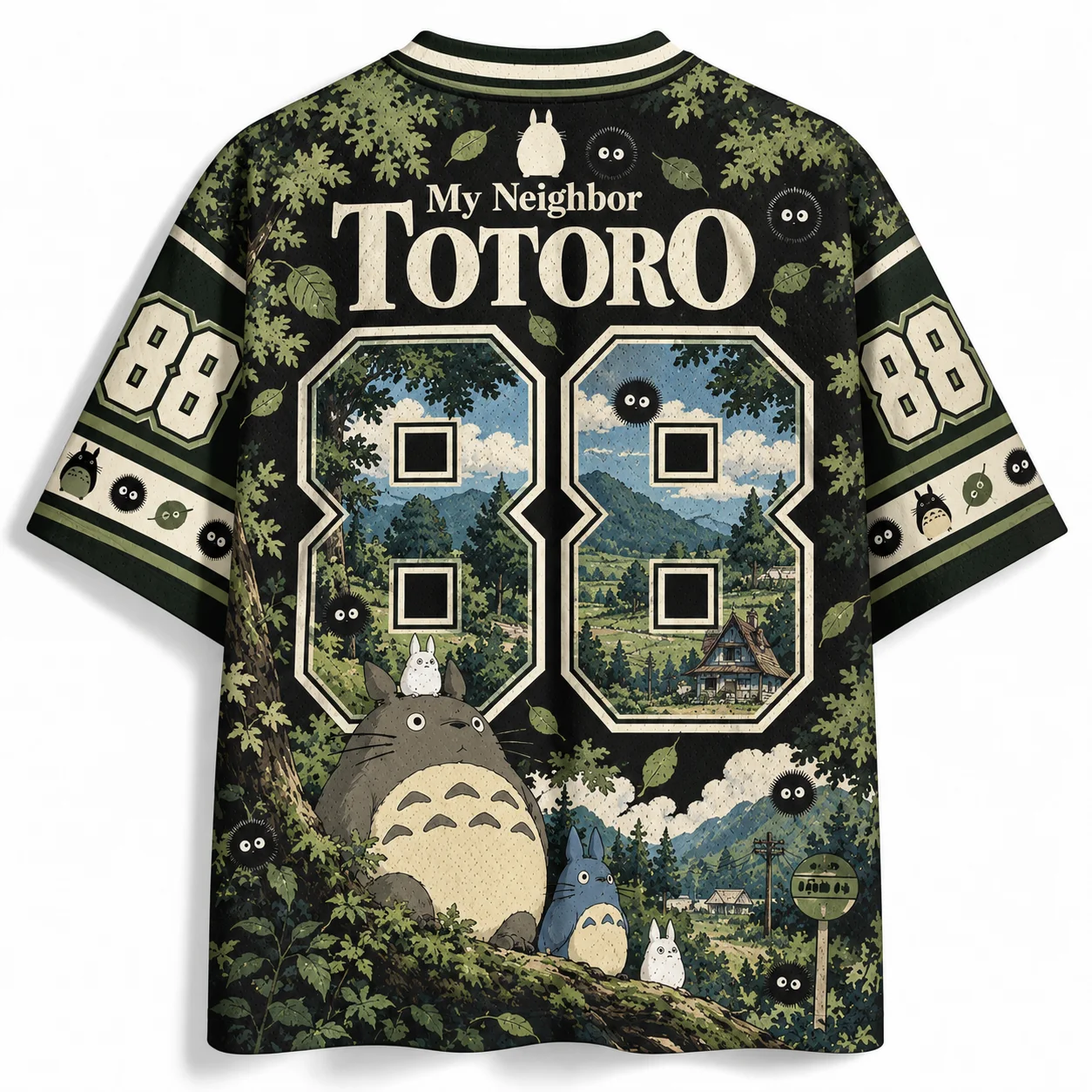 New Anime Cartoon 3D Digital Printed Street Style Men's and Women's Versatile Casual Sports Loose V-neck T-shirt