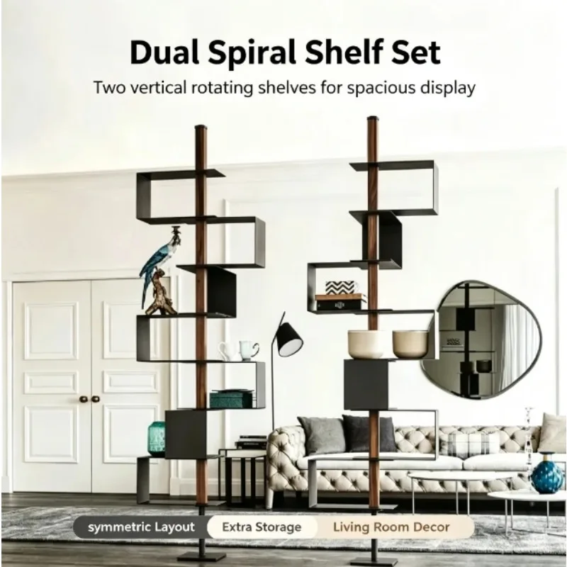 Minimalist Rotating Bookshelf Modern Storage Display Rack Entrance Home Furniture Wine Rack Accessory