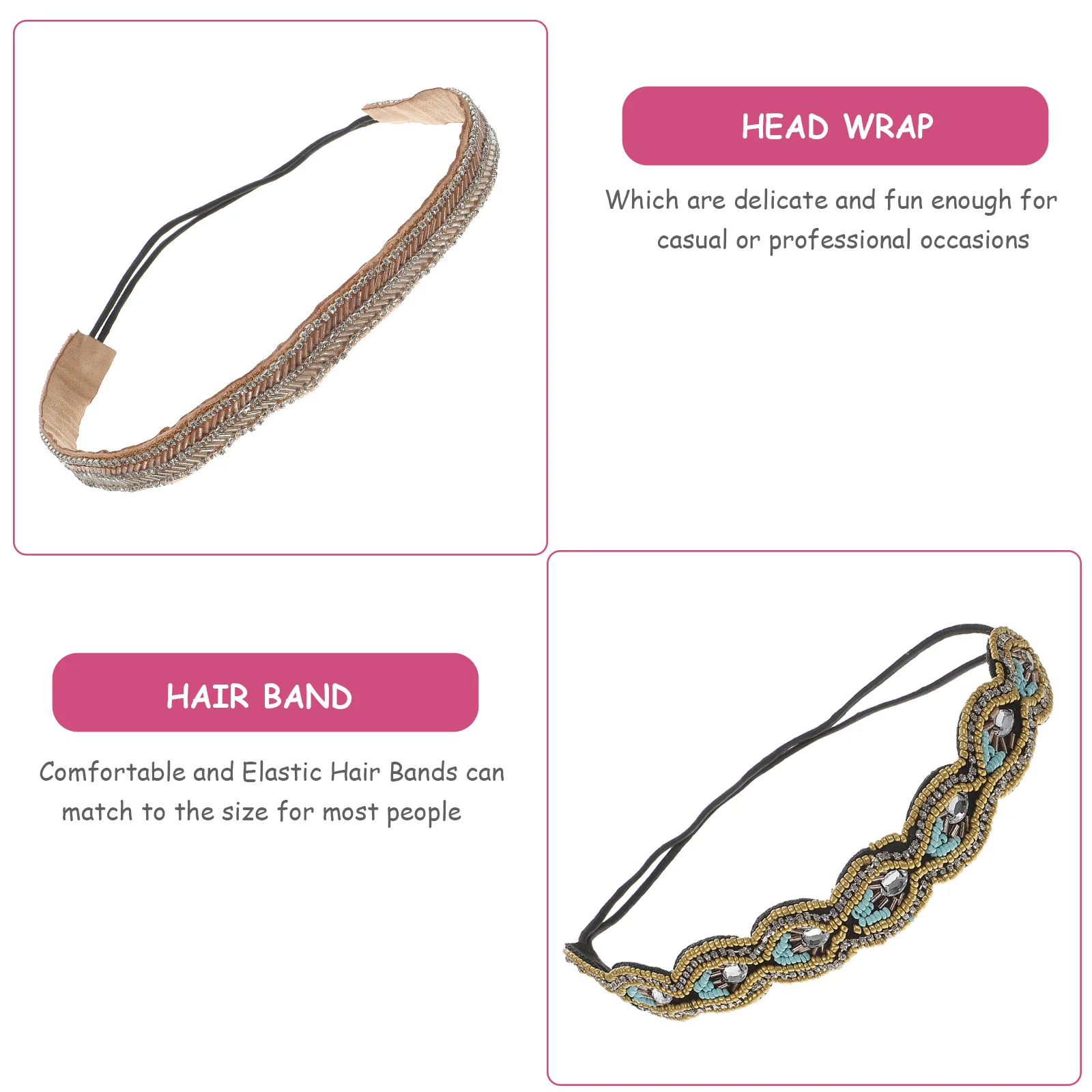 3 stuks strass hoofdband haarband rekbaar voor dames feest bruiloft dagelijks gebruik blauw goud roze